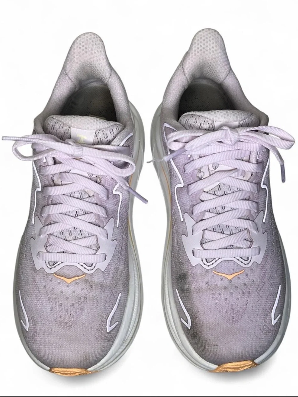 Hoka Lavender and White Women's Sneakers with Peach Accents